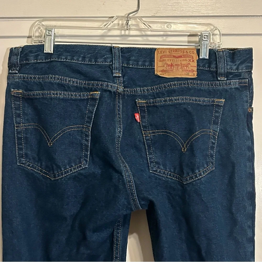 Levi's Button Fly 501 Men's Straight Leg 36x32 Blue Denim Jeans